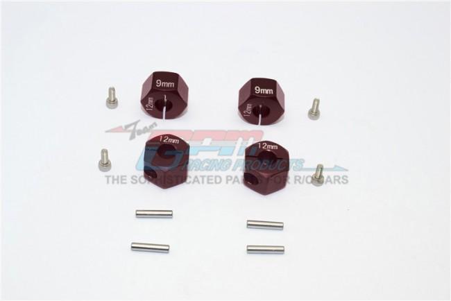 Traxxas Ford GT 4-Tec 2.0 (83056-4) Aluminum Hex Adapters 9mm Thick - 4Pc Set Brown