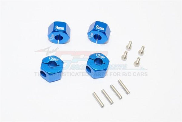 Traxxas Ford GT 4-Tec 2.0 (83056-4) Aluminum Hex Adapters 9mm Thick - 4Pc Set Blue