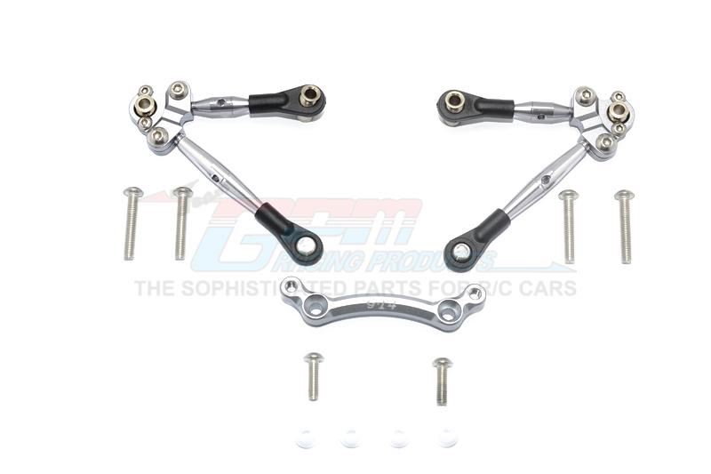 Traxxas Ford GT 4-Tec 2.0 (83056-4) Aluminum Front Tie Rods With Stabilizer For C Hub - 3Pc Set Gray Silver