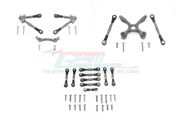 Traxxas Ford GT 4-Tec 2.0 (83056-4) Aluminum Front & Rear Tie Rods With Stabilizer For C Hub + Whole Car Tie Rods - 51Pc Set Gray Silver