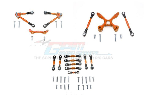 Traxxas Ford GT 4-Tec 2.0 (83056-4) Aluminum Front & Rear Tie Rods With Stabilizer For C Hub + Whole Car Tie Rods - 51Pc Set Orange