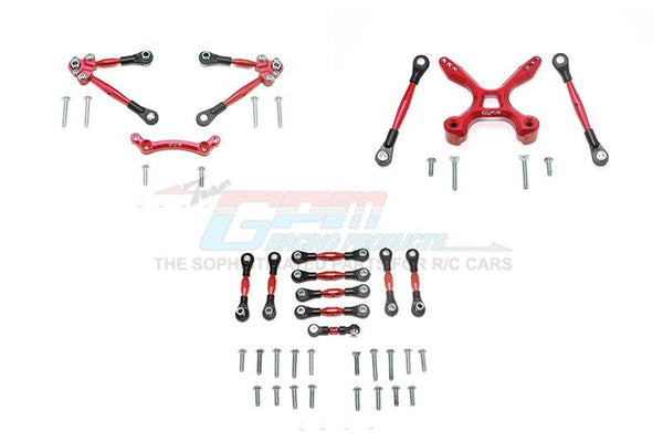 Traxxas Ford GT 4-Tec 2.0 (83056-4) Aluminum Front & Rear Tie Rods With Stabilizer For C Hub + Whole Car Tie Rods - 51Pc Set Red