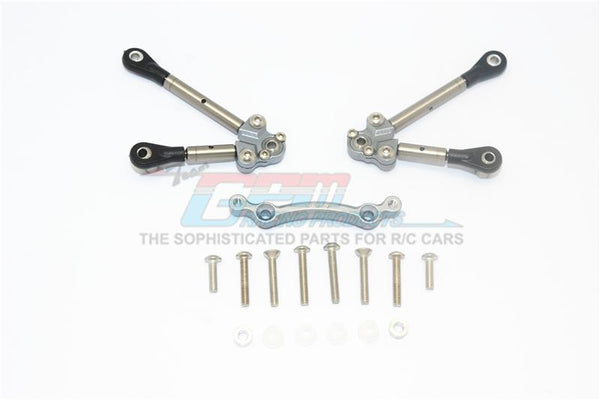 Traxxas Ford GT 4-Tec 2.0 (83056-4) Titanium Front Tie Rods With Stabilizer For C Hub - 15Pc Set Gray Silver