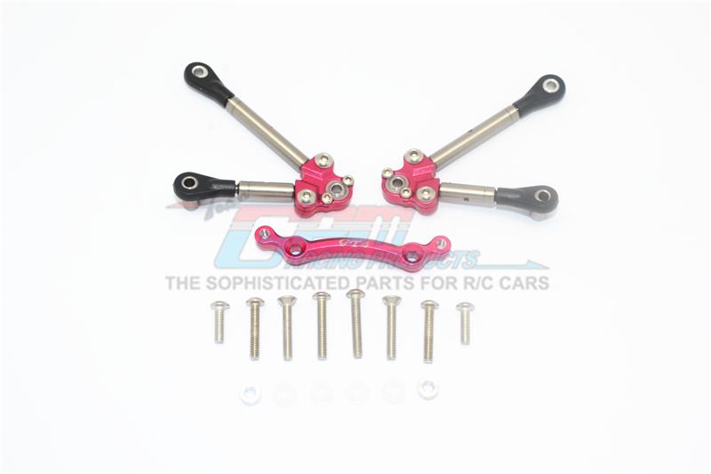 Traxxas Ford GT 4-Tec 2.0 (83056-4) Titanium Front Tie Rods With Stabilizer For C Hub - 15Pc Set Red