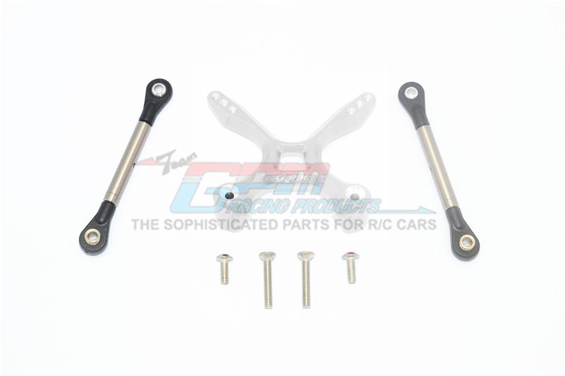 Traxxas Ford GT 4-Tec 2.0 (83056-4) Titanium Rear Tie Rods With Stabilizer - 7Pc Set Silver