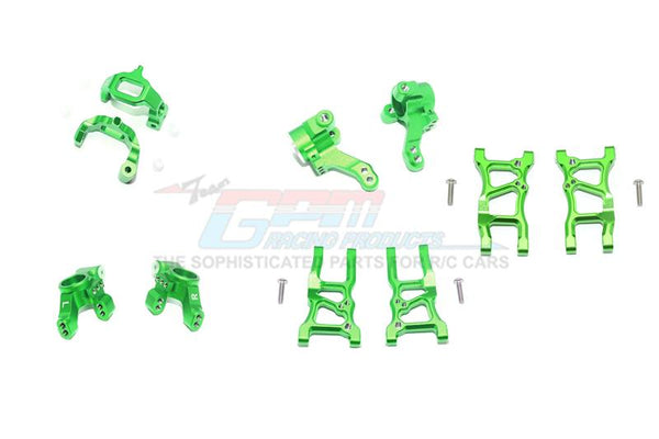 Traxxas Ford GT 4-Tec 2.0 (83056-4) Aluminum Front Lower Arms, Rear Lower Arms, Front+Rear Knuckle Arms, Front C Hubs Combo Packs - 18Pc Set Green