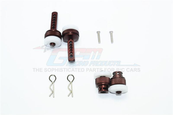 Traxxas Ford GT 4-Tec 2.0 (83056-4) Aluminum Front & Rear Magnetic Body Mount - 4Pc Set Brown