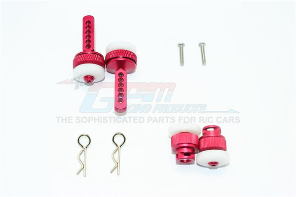 Traxxas Ford GT 4-Tec 2.0 (83056-4) Aluminum Front & Rear Magnetic Body Mount - 4Pc Set Red