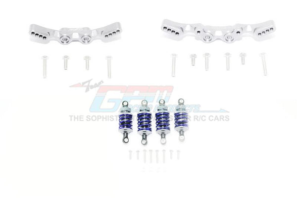 Traxxas Ford GT 4-Tec 2.0 (83056-4) Aluminum Front & Rear Shock Towers + Front (53mm) + Rear (50mm) Oil Filled Dampers - 28Pc Set Silver