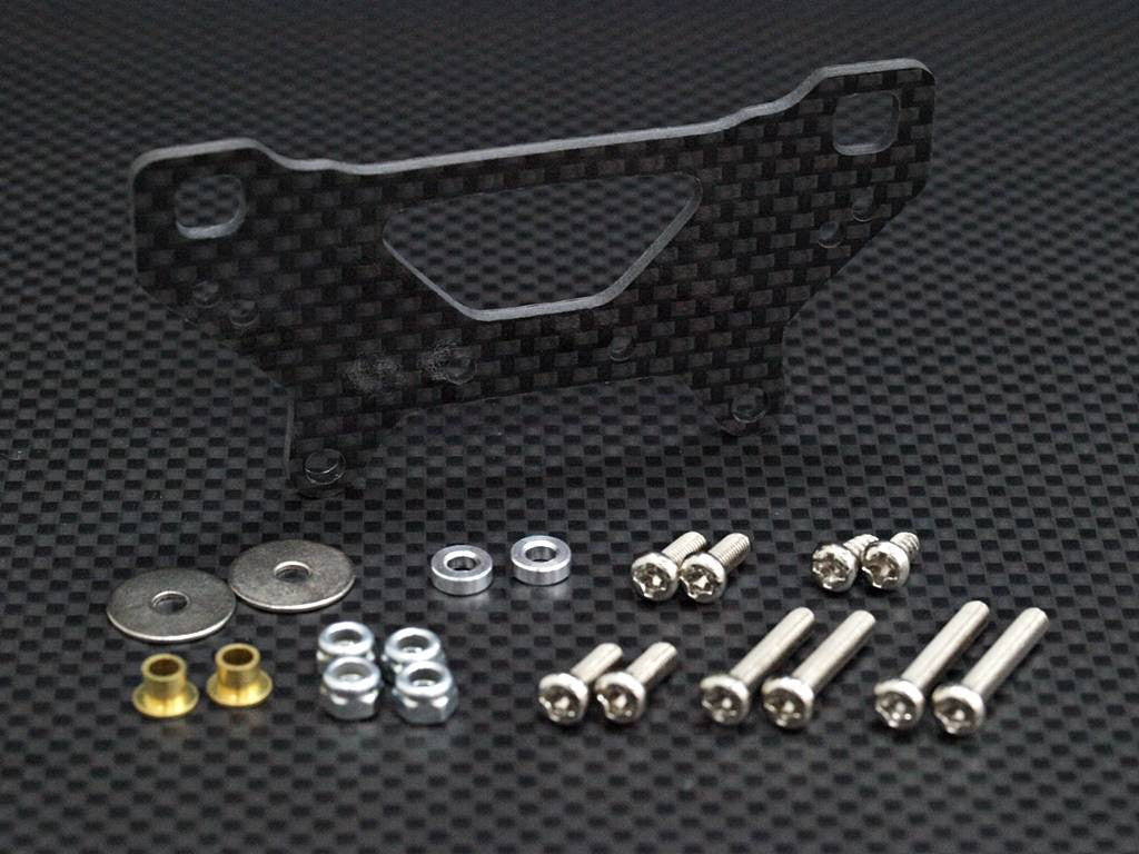 Tamiya TA02 Graphite Rear Shock Stay With Collar Screws - 1 Set Black