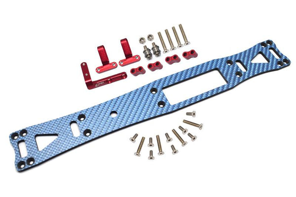 Carbon Fiber (Blue) + Aluminum Sub Chassis For Tamiya 1/10 4WD TA08 PRO 58693 – 27Pc Set Red