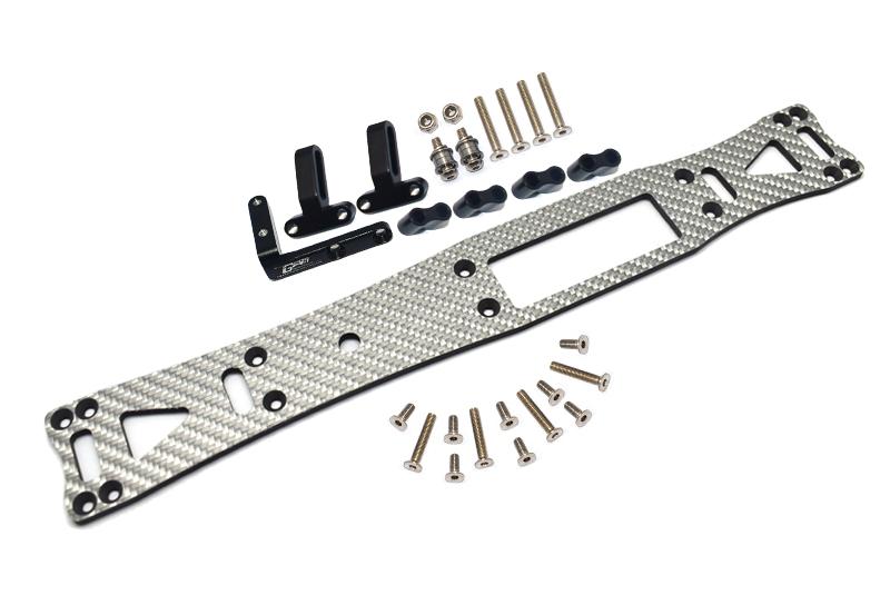 Carbon Fiber (Silver) + Aluminum Sub Chassis For Tamiya 1/10 4WD TA08 PRO 58693 – 27Pc Set Black