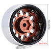 52*28mm Beadlock 1.9" Alloy Wheel Rim Hub for 1/10 RC Crawler Axial SCX10 90046 Traxxas TRX4 Redcat Gen8 - 4Pc Brown