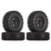 120*42mm 1.9" Wheel Rims Tires Set for 1:10 RC Rock Crawler Car Traxxas TRX4 Axial SCX10 90046 Redcat Gen8 - 4Pc Black