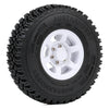 1.55 Beadlock Plastic Wheel Rim Tires for RC Crawler Car Axial AX90069 D90 TF2 Tamiya CC01 LC70 MST JIMNY - 4Pc White