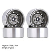 Negative Offset 3mm Metal 1.9" Beadlock Wheel Rim Hub for 1/10 RC Crawler Car Axial SCX10 90046 Traxxas TRX4 D90 - 4Pc Gray
