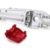 CNC Aluminum Front & Rear Axle Housing For 1/6 RC Crawler Car Axial SCX6 Jeep JLU Wrangler Upgrade Parts - Silver
