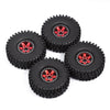 120*42mm 1.9" Wheel Rims Tires Set for 1:10 RC Rock Crawler Car Traxxas TRX4 Axial SCX10 90046 Redcat Gen8 - 4Pc Red