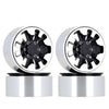 Metal 1.9" Beadlock Wheel Rim 9-Spokes for 1/10 RC Crawler Traxxas TRX4 Axial SCX10 90046 AXI03007 Redcat Gen8 - 4Pc Black