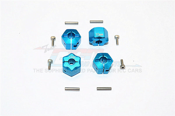 Aluminum Wheel Hex Adapter 12mmx10mm - 4Pcs Set Sky Blue