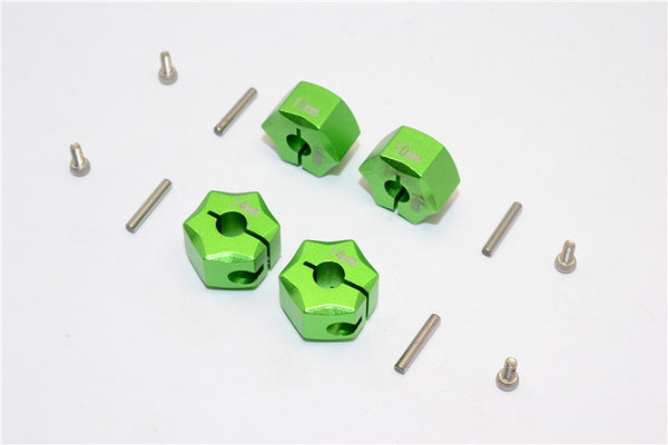 Aluminum Wheel Hex Adapter 14mmx10mm - 4Pcs Set Green