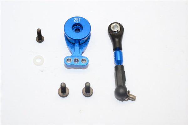 Tamiya M1025 Hummer Aluminum Hi-Torque Servo Saver 23T With Aluminum Tie Rod - 1 Set Blue