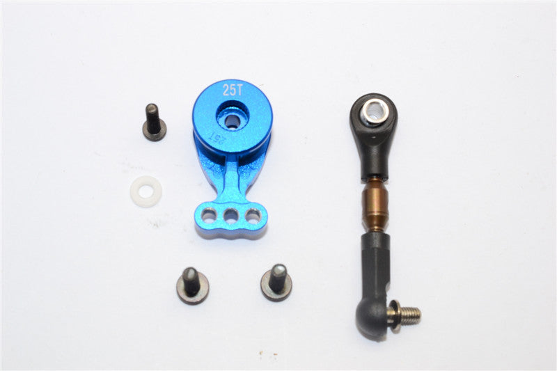 Tamiya M1025 Hummer Aluminum Hi-Torque Servo Saver 25T With Steel Tie Rod - 1 Set Blue