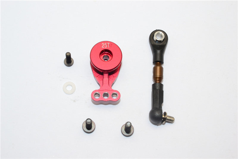 Tamiya M1025 Hummer Aluminum Hi-Torque Servo Saver 25T With Steel Tie Rod - 1 Set Red