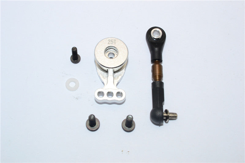 Tamiya M1025 Hummer Aluminum Hi-Torque Servo Saver 25T With Steel Tie Rod - 1 Set Silver