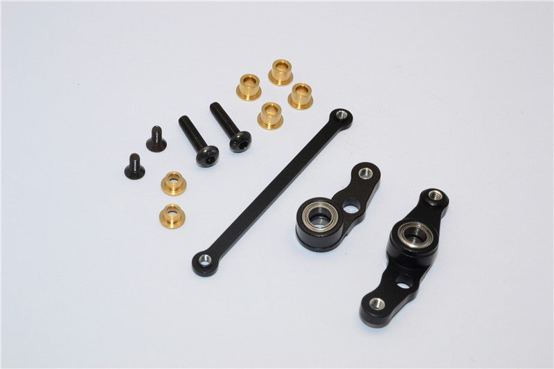 Tamiya M1025 Hummer Aluminum Steering Assembly - 3Pcs Set Black