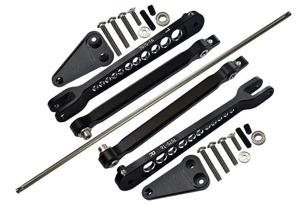 Losi 1/10 Hammer Rey U4-LOS03030 Aluminum 7075-T6 Rear Anti Swing Rod & Stabilizer Bar - 23Pc Set Black