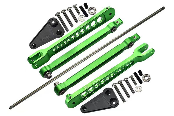 Losi 1/10 Hammer Rey U4-LOS03030 Aluminum 7075-T6 Rear Anti Swing Rod & Stabilizer Bar - 23Pc Set Green