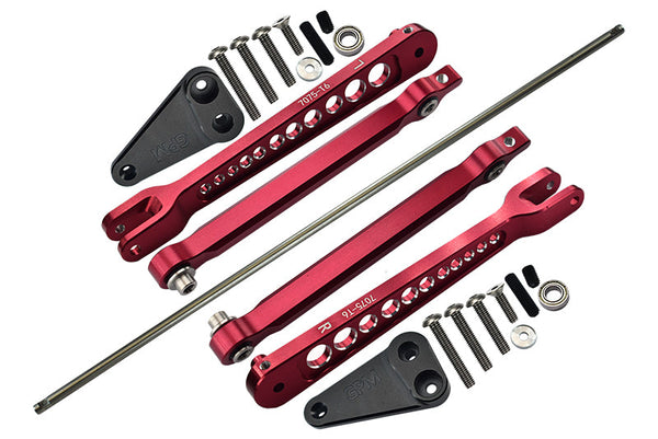 Losi 1/10 Hammer Rey U4-LOS03030 Aluminum 7075-T6 Rear Anti Swing Rod & Stabilizer Bar - 23Pc Set Red