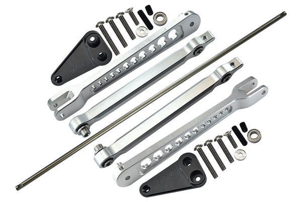 Losi 1/10 Hammer Rey U4-LOS03030 Aluminum 7075-T6 Rear Anti Swing Rod & Stabilizer Bar - 23Pc Set Silver
