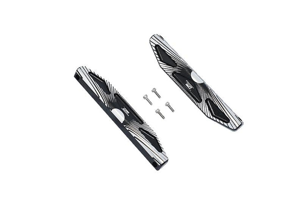Traxxas Hoss 4X4 VXL (90076-4) Aluminum Chassis Nerf Bars (Silver Inlay Version) - 2Pc Set Black