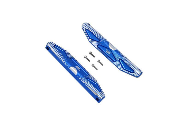 Traxxas Hoss 4X4 VXL (90076-4) Aluminum Chassis Nerf Bars (Silver Inlay Version) - 6Pc Set Blue