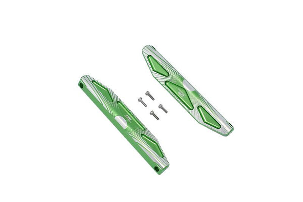 Traxxas Hoss 4X4 VXL (90076-4) Aluminum Chassis Nerf Bars (Silver Inlay Version) - 2Pc Set Green