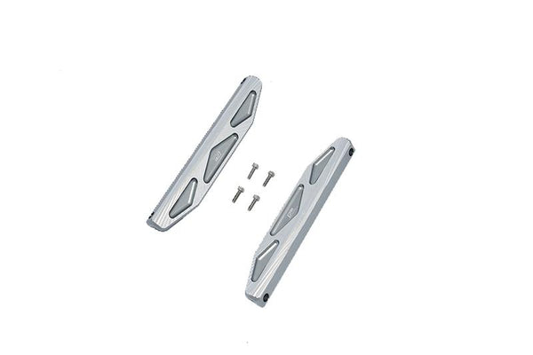 Aluminum Chassis Nerf Bars (Silver Inlay A Version) For Traxxas HOSS 4X4 VXL 90076-4 - 6Pc Set Gray Silver
