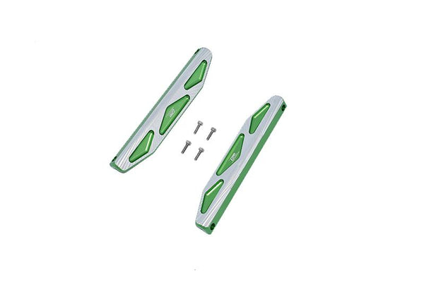Aluminum Chassis Nerf Bars (Silver Inlay A Version) For Traxxas HOSS 4X4 VXL 90076-4 - 6Pc Set Green
