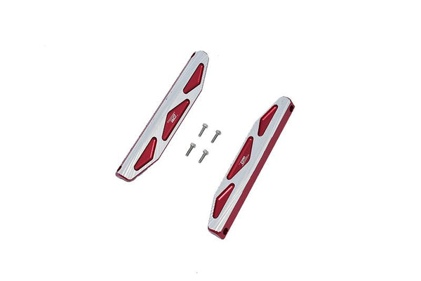 Aluminum Chassis Nerf Bars (Silver Inlay A Version) For Traxxas HOSS 4X4 VXL 90076-4 - 6Pc Set Red