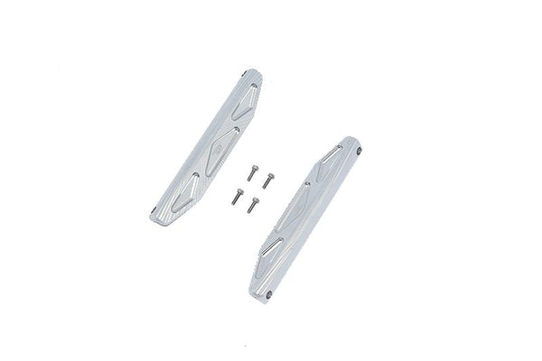 Aluminum Chassis Nerf Bars (Silver Inlay A Version) For Traxxas HOSS 4X4 VXL 90076-4 - 6Pc Set Silver