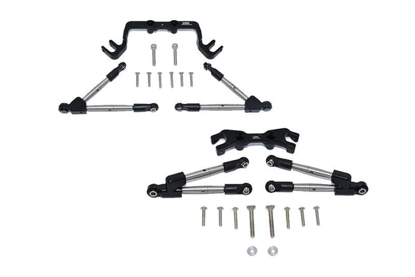 Aluminum Front & Rear Tie Rods With Stabilizer For 1/10 Traxxas HOSS 4X4 VXL 90076-4 - 24Pc Set Black