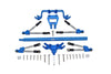 Aluminum Front & Rear Tie Rods With Stabilizer + Center Brace Bar & Mount For 1/10 Traxxas HOSS 4X4 VXL 90076-4 - 31Pc Set Blue