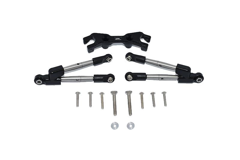 Aluminum Rear Tie Rods With Stabilizer For 1/10 Traxxas HOSS 4X4 VXL 90076-4 - 13Pc Set Black