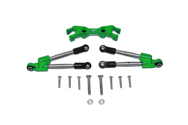 Aluminum Rear Tie Rods With Stabilizer For 1/10 Traxxas HOSS 4X4 VXL 90076-4 - 13Pc Set Green
