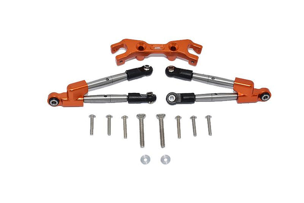 Aluminum Rear Tie Rods With Stabilizer For 1/10 Traxxas HOSS 4X4 VXL 90076-4 - 13Pc Set Orange