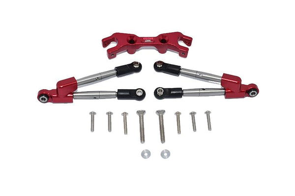 Aluminum Rear Tie Rods With Stabilizer For 1/10 Traxxas HOSS 4X4 VXL 90076-4 - 13Pc Set Red