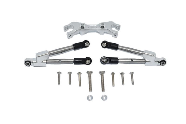 Aluminum Rear Tie Rods With Stabilizer For 1/10 Traxxas HOSS 4X4 VXL 90076-4 - 13Pc Set Silver