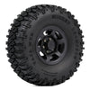 1.55 Beadlock Plastic Wheel Rim Tires for RC Crawler Car Axial AX90069 D90 TF2 Tamiya CC01 LC70 MST JIMNY - 4Pc Set Black