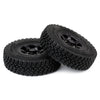 1.55 Beadlock Plastic Wheel Rim Tires for RC Crawler Car Axial AX90069 D90 TF2 Tamiya CC01 LC70 MST JIMNY - 4Pc Set Black